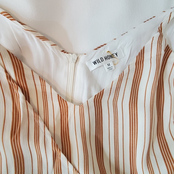 Wild Honey Mustard Yellow Striped Dress - Medium - Picture 4 of 8